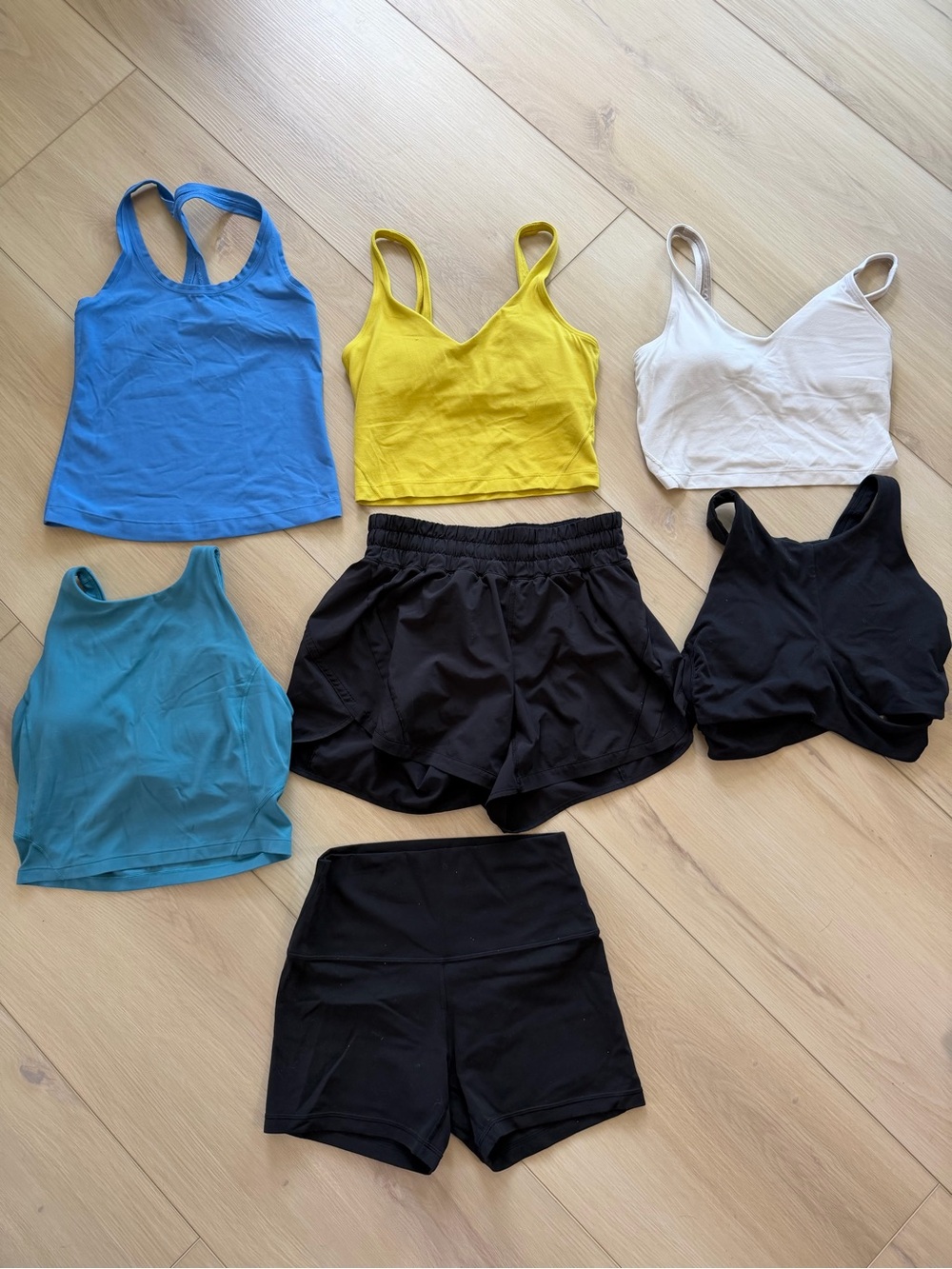 Lululemon Activewear bundle - Yellow, Blue, Teal, White, Black